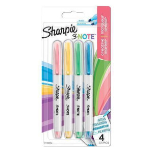 Popisovač "S-Note", zkosený hrot, 4 barvy, SHARPIE NSH2138234