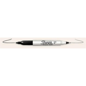 Permanentní popisovač "Twin Tip", oboustranný, kuželový hrot, černý, SHARPIE