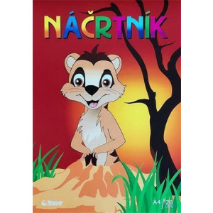 Náčrtník A4, 20 listů, 80g/m2, bílá, STEPA