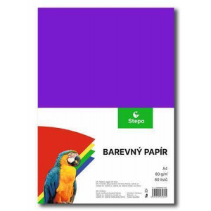Barevný papír A4/60/80g - mix 12 barev, STEPA