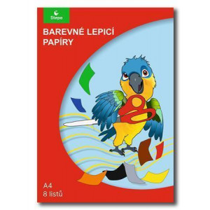 Barevný lepicí papír - A4 (8 listů), STEPA