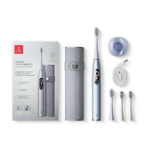 Oclean sonický set pouzdra a kartáčku X Pro Digital, stříbrný