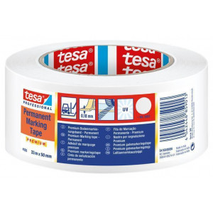 Značkovací páska na podlahy "Professional Premium 4169", bílá, 50 mm x 33 m, TESA 04169-00056-94