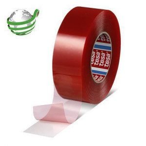 Lepicí páska "4965 PET", transparentní/červená, oboustranná, 19 mm x 50 m, 16 ks, TESA 04965-00008-0