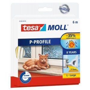 Gumové těsnění "tesamoll® P profil 5390", bílá, 9 mm x 6 m, TESA