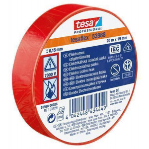Izolační páska "Professional 53988", červená, 19 mm x 20 m, TESA