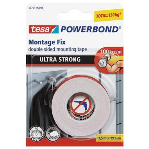 Lepicí páska "Powerbond 55791", oboustranná, extra silná, 19 mm x 1,5m, TESA