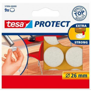 Samolepicí podložky "Protect® 57894", bílá, plsť, 26 mm, TESA