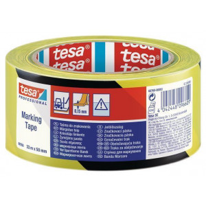 Značkovací páska na podlahy "Professional 60760", černá/žlutá, 50 mm x 33 m, TESA