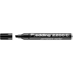 Permanentní popisovač "2200", černý, 1-5mm, klínový hrot, EDDING