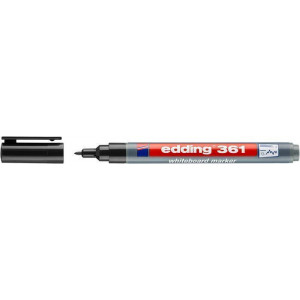 Popisovač na bílou tabuli a flipchart "361", černá, 1 mm, kuželový hrot, EDDING 4-361001