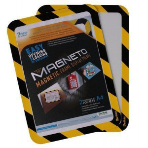 Magnetický obal "Magneto Safety", žlutá-černá, A4, DJOIS