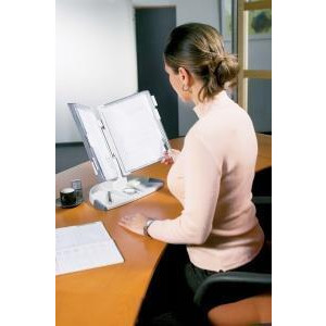 Stolní stojan "T-office", šedá, A4, kapacita 10 kapes, DJOIS F734300