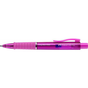 Kuličkové pero "Poly Ball View Aurora", modrá, 1 mm, XB, tělo fuchsiová, FABER-CASTELL 145768