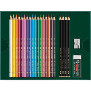 Barevné pastelky "Polychromos & Pitt Graphite Matt", 17 barev, 23 ks, sada, FABER-CASTELL 210052