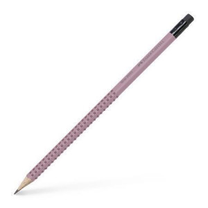 Grafitová tužka s gumou "Grip 2001", růžová, B, trojhranná, FABER-CASTELL 217237