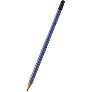 Grafitová tužka s gumou "Grip 2001", modrá, B, trojhranná, FABER-CASTELL 217251