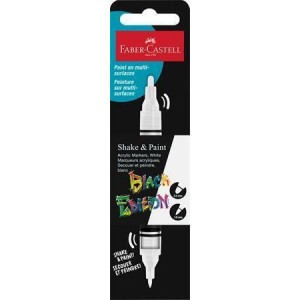 Akrylový popisovač "Shake&Paint", bílá, 1,0/3,0 mm, oboustranný, FABER-CASTELL 285511