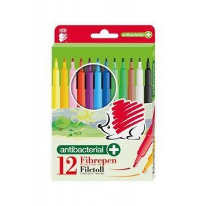Fixy "Süni 300", 12 barev, 1 mm, antibakteriální, ICO