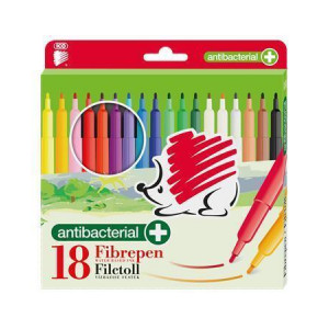 Fixy "Süni 300", 18 barev, 1 mm, antibakteriální, ICO