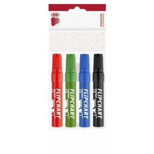 Popisovač na flipchart "Artip 12", 4 barvy, 1-4mm, klínový hrot, ICO