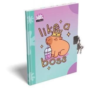 Deník/památník se zámkem "Lollipop Capybara", zeleno-fialová, A5, čistý, 60 listů, LIZZYSULI 7490225