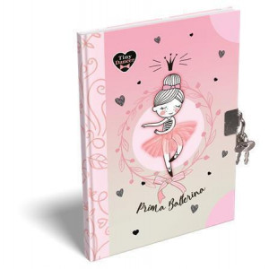Deník/památník se zámkem "Tiny Dancer, Lovely Ballerina", A5, čistý, 60 listů, LIZZYSULI 7490225002