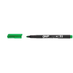Permanentní popisovač, OHP, B, zelená, 2-3mm, ICO