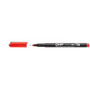 Permanentní popisovač, OHP, F, červená, 0,5mm, ICO