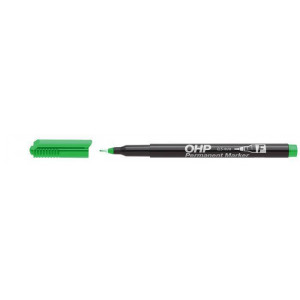 Permanentní popisovač, OHP, F, zelená, 0,5mm, ICO