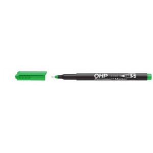 Permanentní popisovač, OHP, S, zelená, 0,3mm, ICO