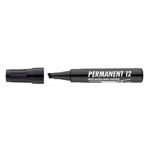 Permanentní popisovač "Permanent 12", černá, 1-4mm, klínový hrot, ICO
