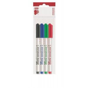 Popisovač na bílou tabuli a flipchart "Slim M", 4 barvy, 1-1,5 mm, kuželový hrot, ICO 9580045004