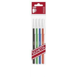 Kuličkové pero "Signetta", 4 barvy, 0,7mm, s uzávěrem, ICO