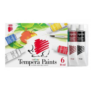 Temperové barvy "Ježek", 6ks, ICO