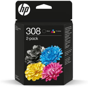 6L6S6UE Inkoustová cartridge HP 308, do tiskárny Deskjet 2900, Envy 6110e, černá + barevná, 2 ks, HP