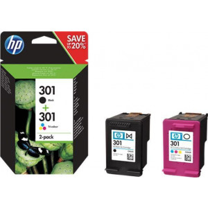 Cartridge HP 301 do tiskárny DeskJet 2050, sada, černá+azurová+purpurová,+žlutá, HP
