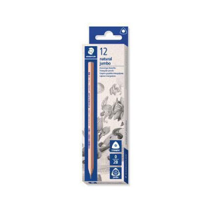 Grafitová tužka "Noris natural jumbo 119N", 2B, trojhranná, JUMBO, STAEDTLER 119N-2B