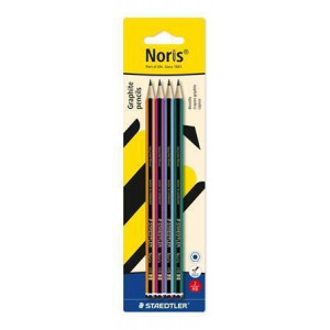 Grafitová tužka "Noris 120 colour edition", 4 ks, HB, šestihranná, sada, STAEDTLER 120-S BK4