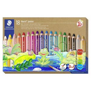 Barevné pastelky "Noris Junior", 18 barev, 3v1, STAEDTLER 140 C18