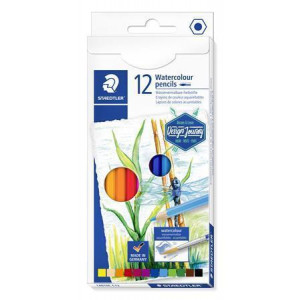 Akvarelové pastelky "Design Journey", 12 různých barev, sada, šestihranné, STAEDTLER
