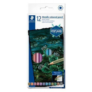 Barevné pastelky "Design  Journey", 12 různých metalických barev, šestihranné, STAEDTLER 146M C12