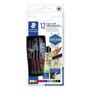 Barevné pastelky "Design Journey Super Soft", sada 12 barev, šestihranná, STAEDTLER
