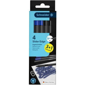 Kuličkové pero "Slider Edge XB Black Edition", 2x 2 barvy, 0,7 mm, s uzávěrem, SCHNEIDER 152291