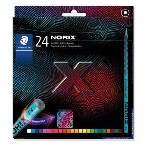 Barevná pastelka "Norix 186", 24 různých barev, sada, STAEDTLER 186 C24