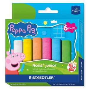Křídy na chodníky "Noris Junior 2365", 6 barev, jumbo, edice Peppa Pig, STAEDTLER 2365 C6 L1