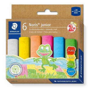 Křídy na chodníky "Noris Junior 2365", 6 různých barev, STAEDTLER 2365 C6
