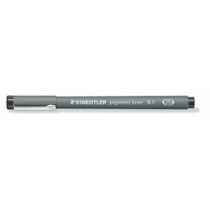 Liner "Pigment Liner", černá, 0,1 mm, STAEDTLER