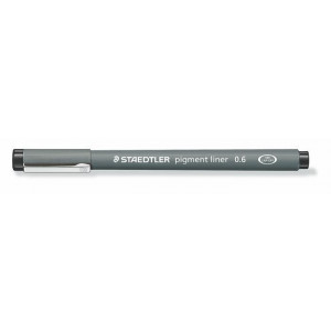 Liner "Pigment Liner", černá, 0,6 mm, STAEDTLER