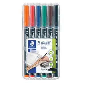 Permanentní popisovač "Lumocolor 318 F", 6 barev, 0,6mm, OHP, STAEDTLER